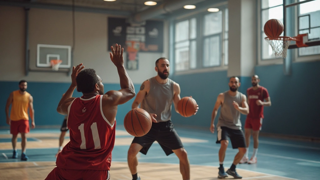 فريق التدريب ولاعبون أثناء جلسة تدريب جماعية على الملعب